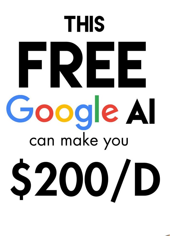 You can make $2,000 a month online.

If you've have:
1. Internet
2. A laptop
3. Free time

I've prepared a simple guide that can walk you through how you can use a NEW FREE Google AI to make serious money.

Want this guide?
Follow me
Like ❤️
Repost 🔁
Comment
I will send you DM