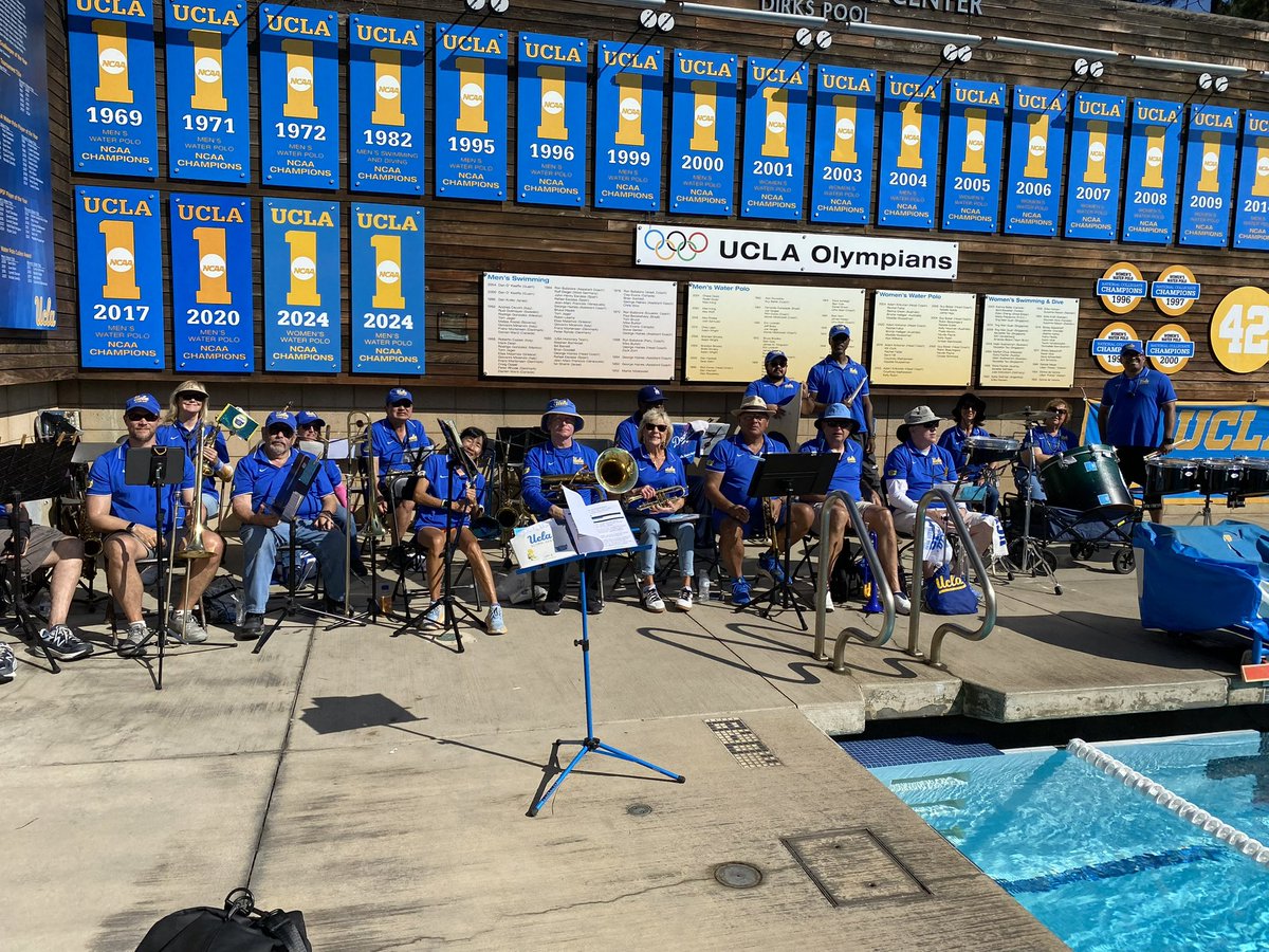 We had a great time performing at today’s @uclawaterpolo match which ended in a victory on a penalty shot in triple overtime. #GoBruins
