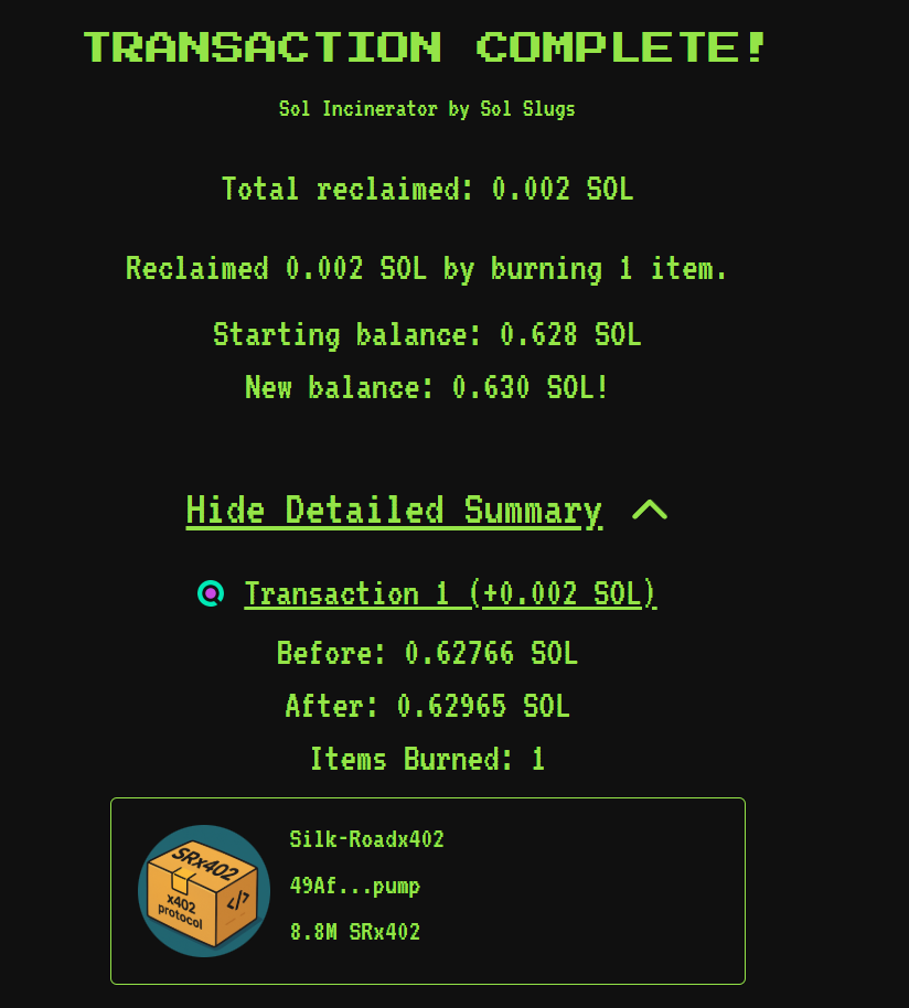 burned 600$

$SRx402