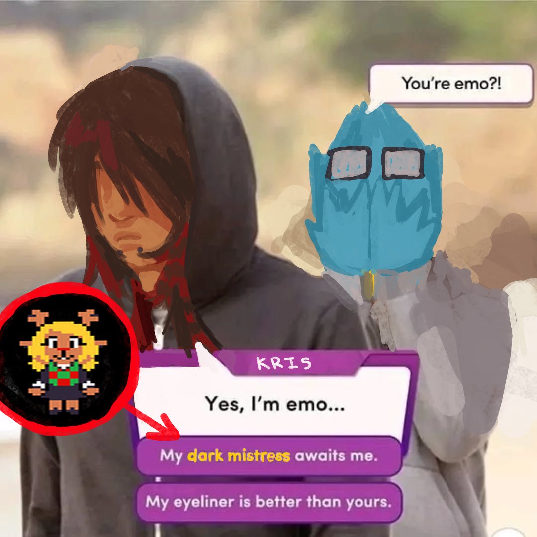 psychosignaljam's tweet image. yo #kriselle #krerdly #DELTARUNE