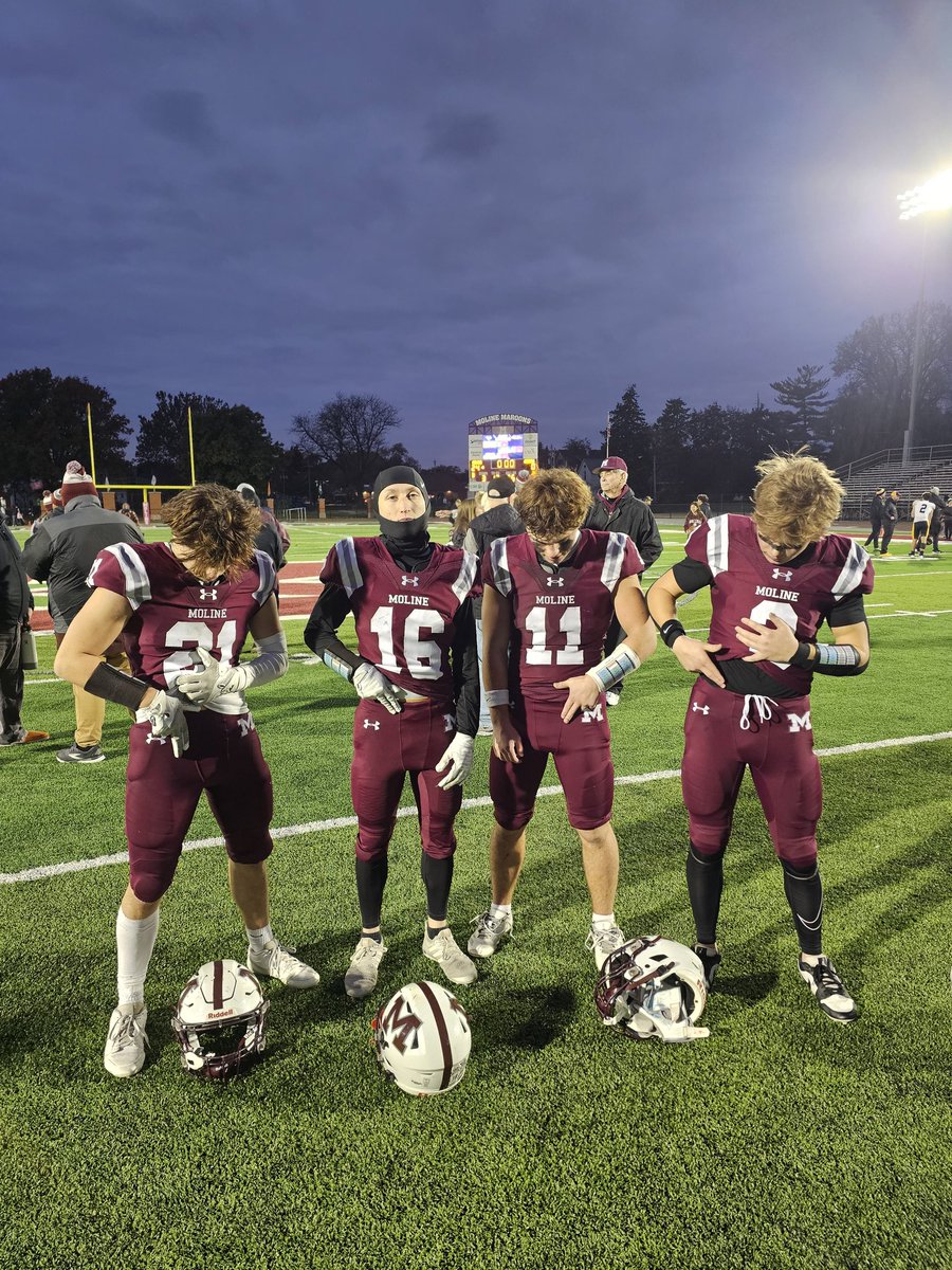 Another shut out! 7 weeks, 0 points allowed from the starting defense. Interceptions, forced fumbles, gang tackling, flying to the ball, special teams, you name it, they do it!! So fun to watch!! 🤷🏼‍♂️🙅🏼‍♂️😤🥷 <a href="/Moline_Football/">Moline Football</a> <a href="/ChalderKeaton/">Keaton Chalder</a> <a href="/OssianAlex/">Alex Ossian</a>