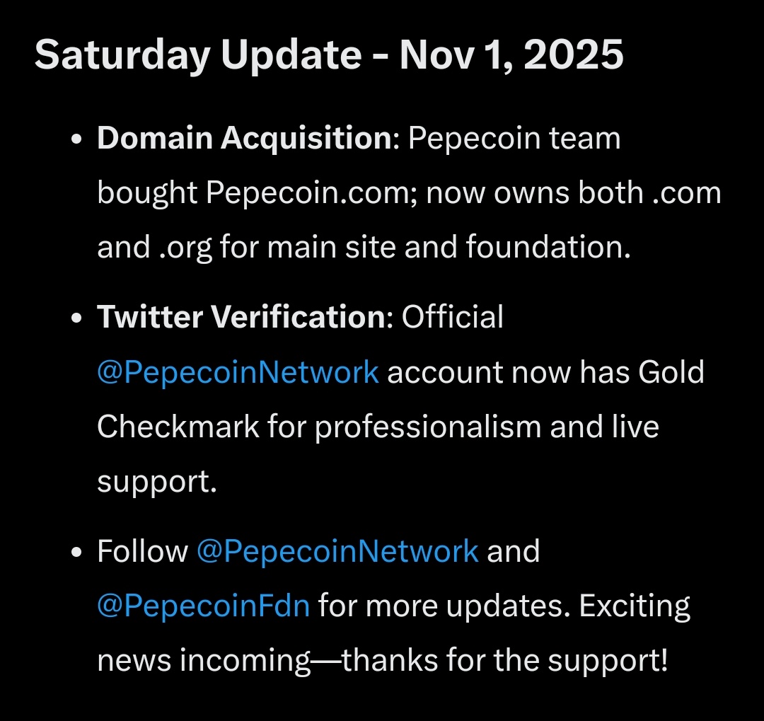 Saturday Update - Nov 1, 2025

#BitcoinForTheYoung