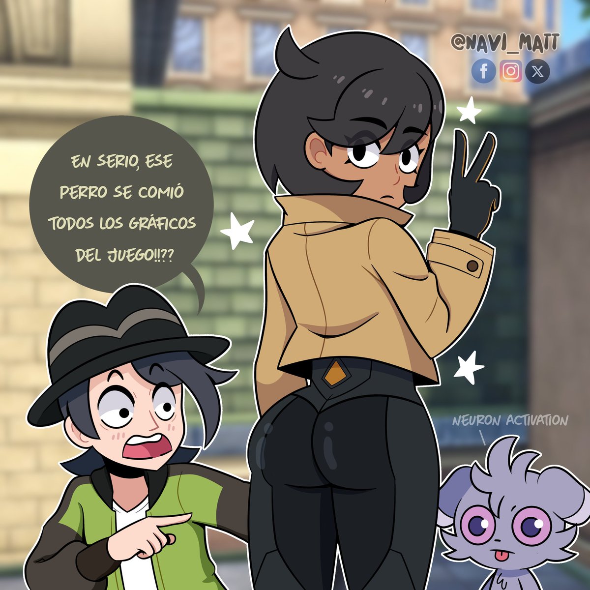 Cuidado con el perro!
Por qué? Muerde?
No, se come los gráficos

#PokemonLegendsZA   📷 #Pokemon #PokemonZA #マチエール