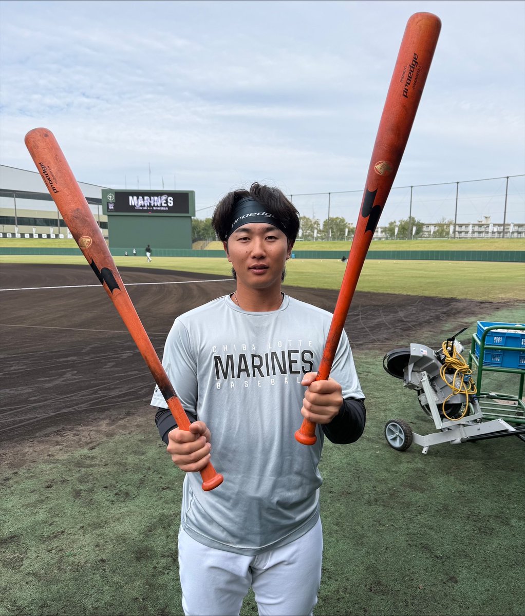 キャンプ5日目頑張ります！」と #宮崎竜成 選手。 #chibalotte #広報