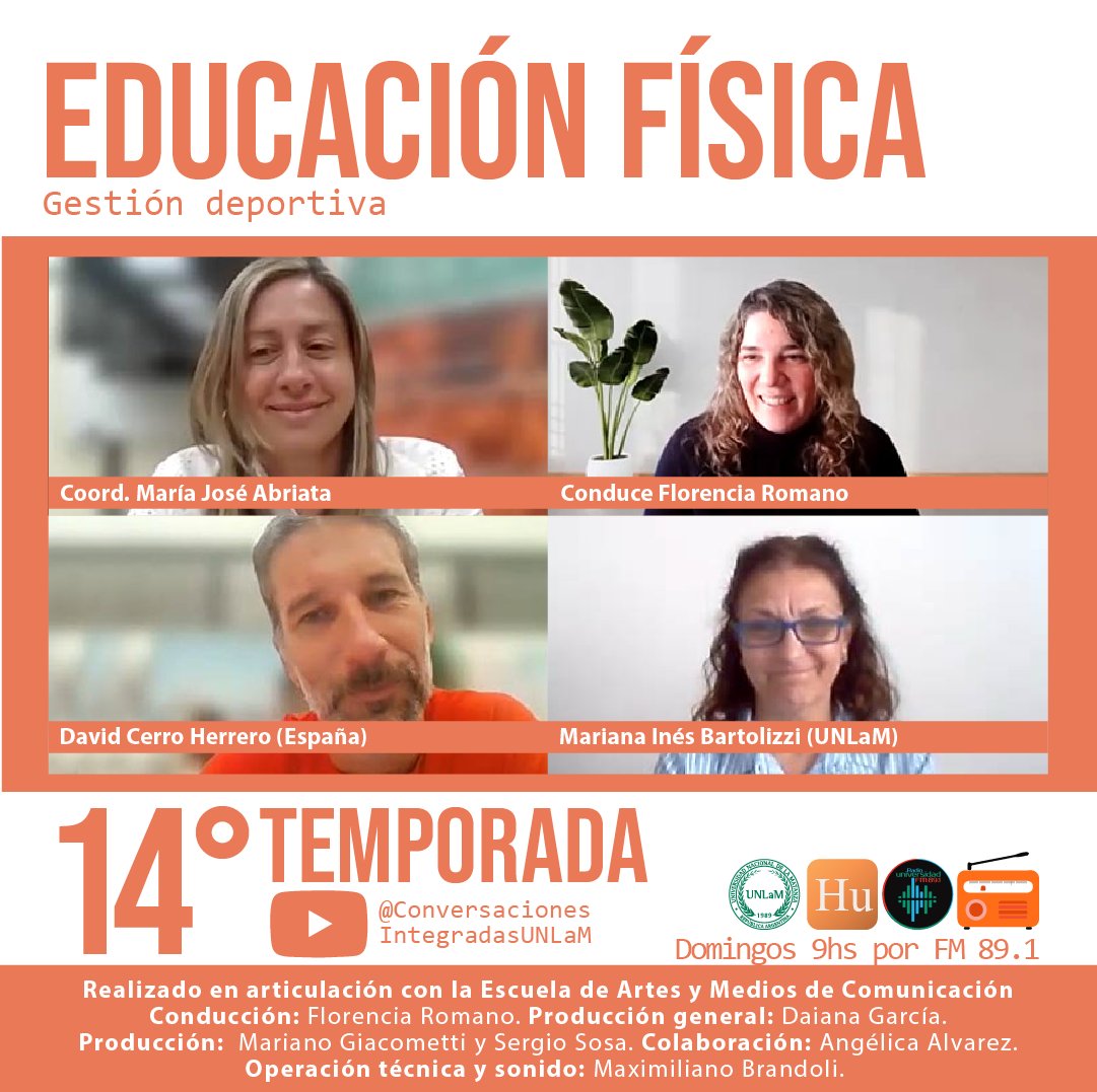 Mañana, 9 hs:📢 Gestión deportiva: competencias, innovación y políticas públicas. Educación, inclusión, digitalización y calidad en servicios deportivos.
🎙️ Con: M. Jose Abriata, Mariana Bartolizzi (UNLaM) y David Cerro Herrero (España) #GestiónDeportiva #EducaciónFísica #UNLaM