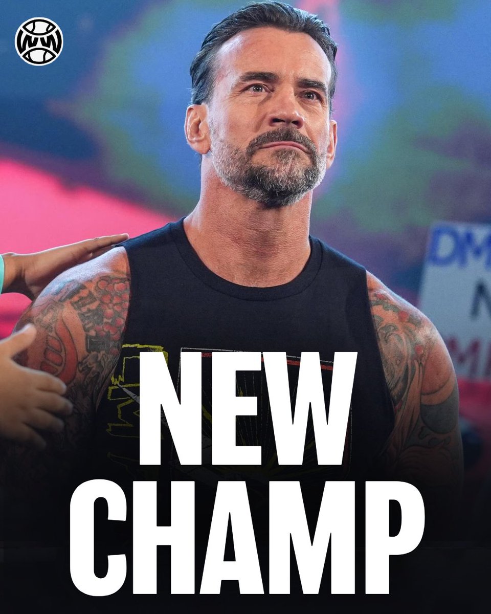 WrestlingWCC's tweet photo. CM Punk is the NEW world heavyweight champion 🏆 https://t.co/3UpH6TqEiE