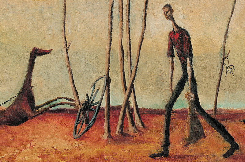 Delve into the #QAGOMA Collection. From this detail can you recognise the unique style of this artist who depicts the Australian outback &amp; its inhabitants? Find out more &gt; brnw.ch/21wX80I On display in #Brisbane. Free entry