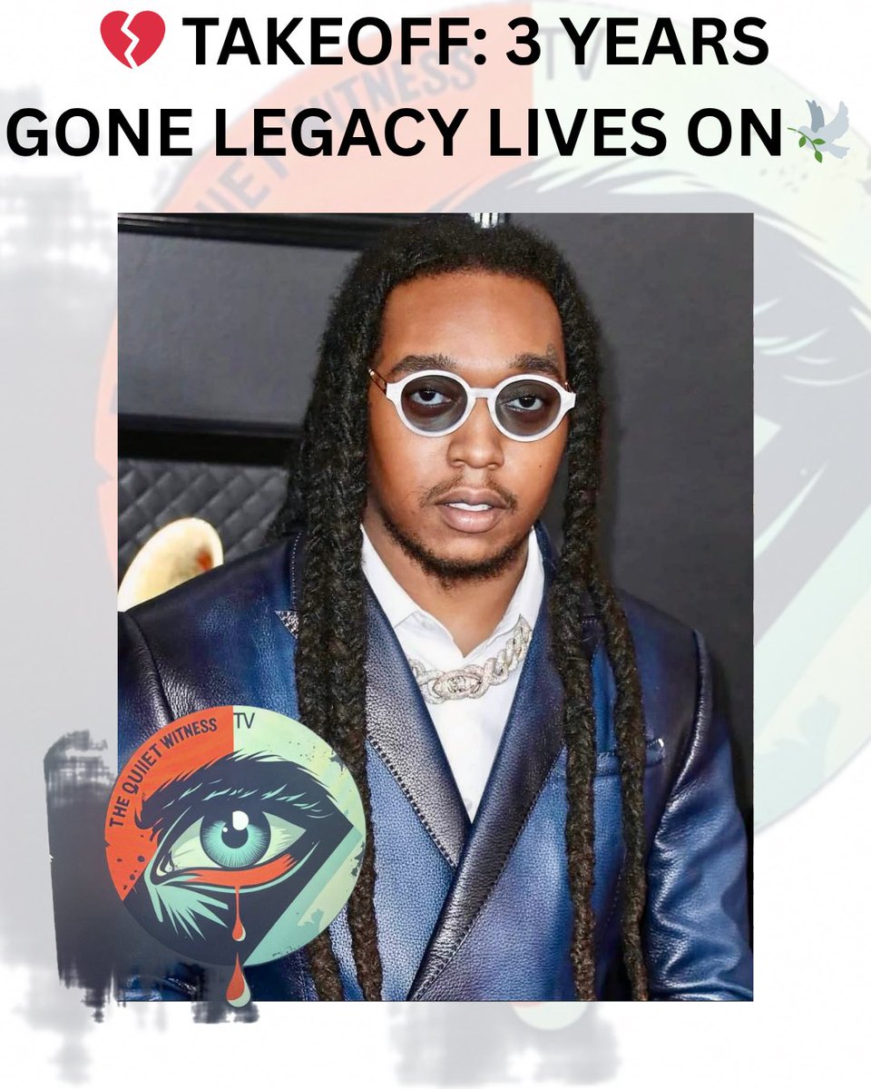 QuietWitnessTV1's tweet image. 💔 3 YEARS WITHOUT TAKEOFF 💔 The music legend may be gone, but his legacy lives on. Which Takeoff track hits you hardest? 🕊️🎶 #RIPTakeoff #Migos #HipHopLegend