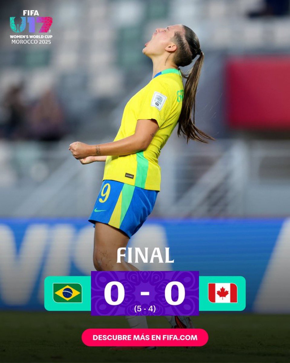 Corea del Norte 🇰🇵 y Brasil 🇧🇷 avanzan a semifinales en el Mundial Femenino Sub 17. 

Estás selecciones además se enfrentarán entre sí y buscarán el cupo a la final en Marruecos 🇲🇦