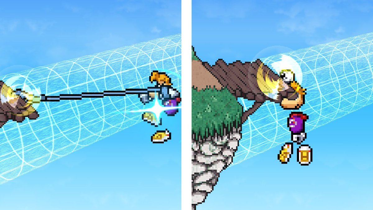 Lucas! Rayman! You Must Recover! Both fighters can now tether grab the ledge.