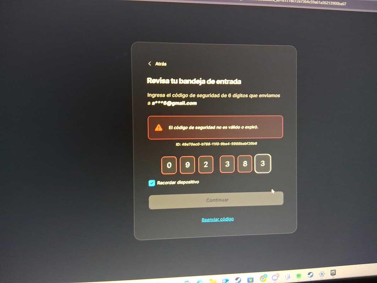 ichikalover_'s tweet photo. @Fortnite_ES a alguien mas le pasa que intenta iniciar sesión en epic y cuando le piden el correo una vez puesta la contraseña siempre esta este error del código enviado al Gmail? https://t.co/QBldgQpfSV