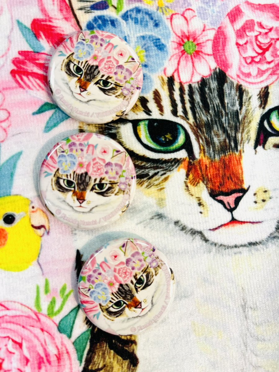 金田花季　原画　「ねことどうぶつ」 KANEDA HANAKI 金田花季 — 「ねこと花のお庭」 2022