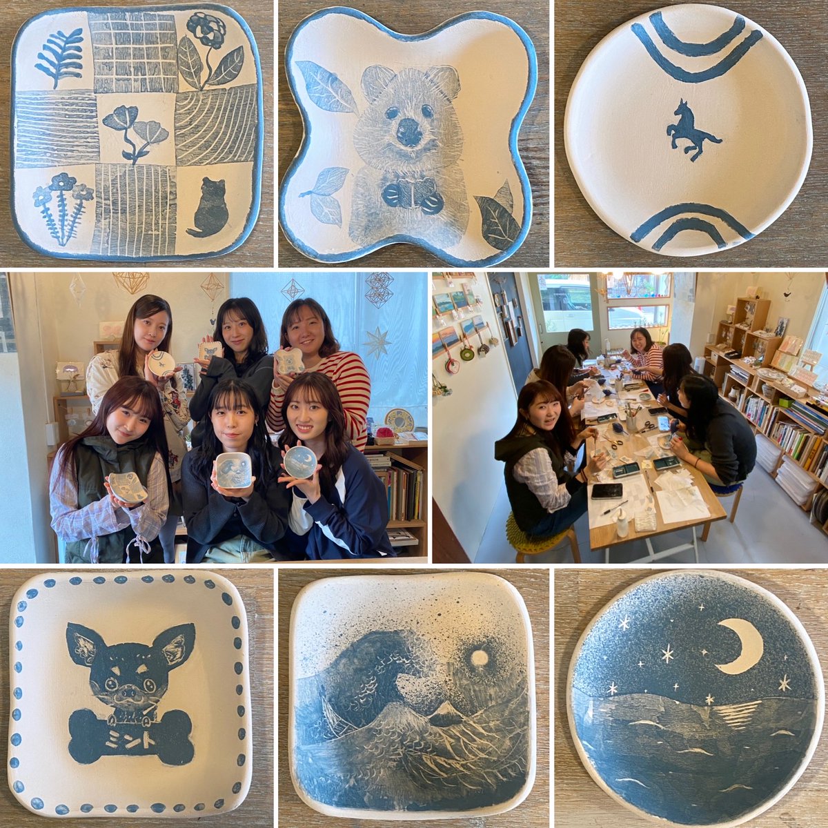 q11g4uDVTQwrb5a's tweet image. 大学のダンスサークルで一緒だった仲良しさんでドライブ女子旅です。社会人3年生、学生気分に戻って楽しい時間をお過ごし頂きました。みんな違ってみんな良い豆皿となりました。焼き上がりお楽しみに🍁雲は多めですが、穏やかな連休11/2(日)11時オープンです。