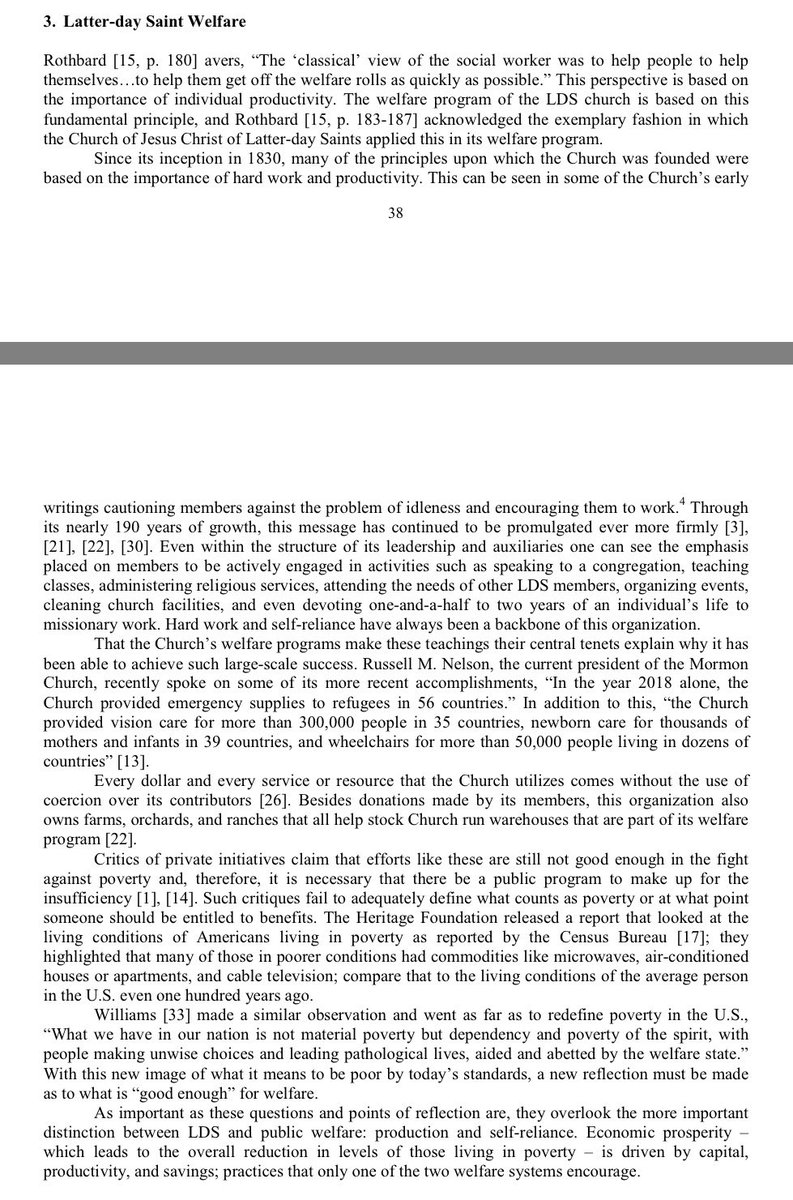 TeeplesCY's tweet image. A research paper compares U.S. public welfare with The Church of Jesus Christ of Latter-day Saints’ welfare system.

The Church’s self-reliance results:

– 41% improved ability to provide
– 40% higher income
– 38% more savings
– 59% less debt

Some fascinating analysis here: