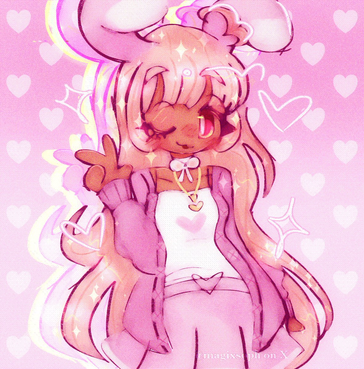 i think i got the ears wrong but idk anymroekdnfriosnfijdsvn
thingy thing thing for <a href="/CallmehRose8/">𝑹𝒐𝒔𝒆𝒂𝒃𝒐𝒐 🐇🍉</a> !! i love bunnies chat
#ocart #artmoots #artistsontwitter