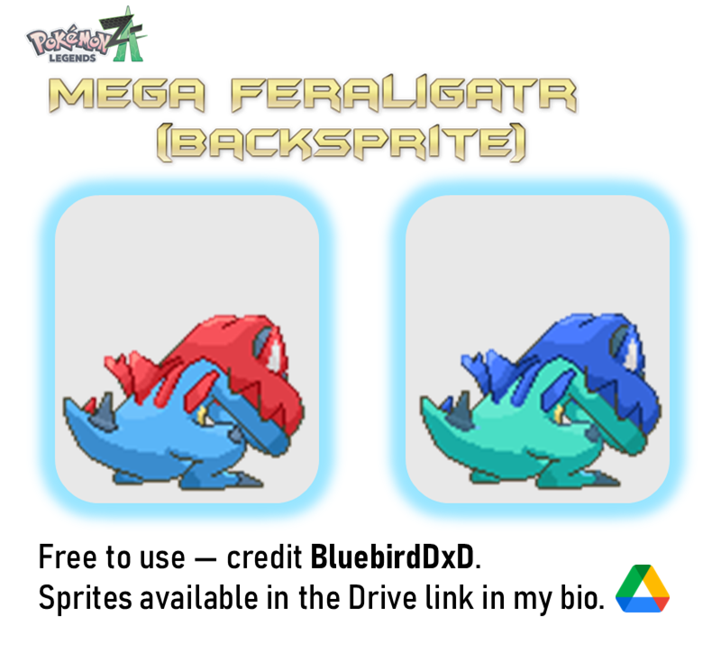 RobertSprites's tweet image. 🐊Mega Feraligatr Backsprite (Pokémon Legends Z-A)

you would help me a lot if u share &amp;amp; 🔁

#PokemonLegendsZA #PokemonSprites #PixelArt #MegaEvolution #Fakemon #PokemonFanart #PokemonEssentials #PokemonStudio #Pokemon
