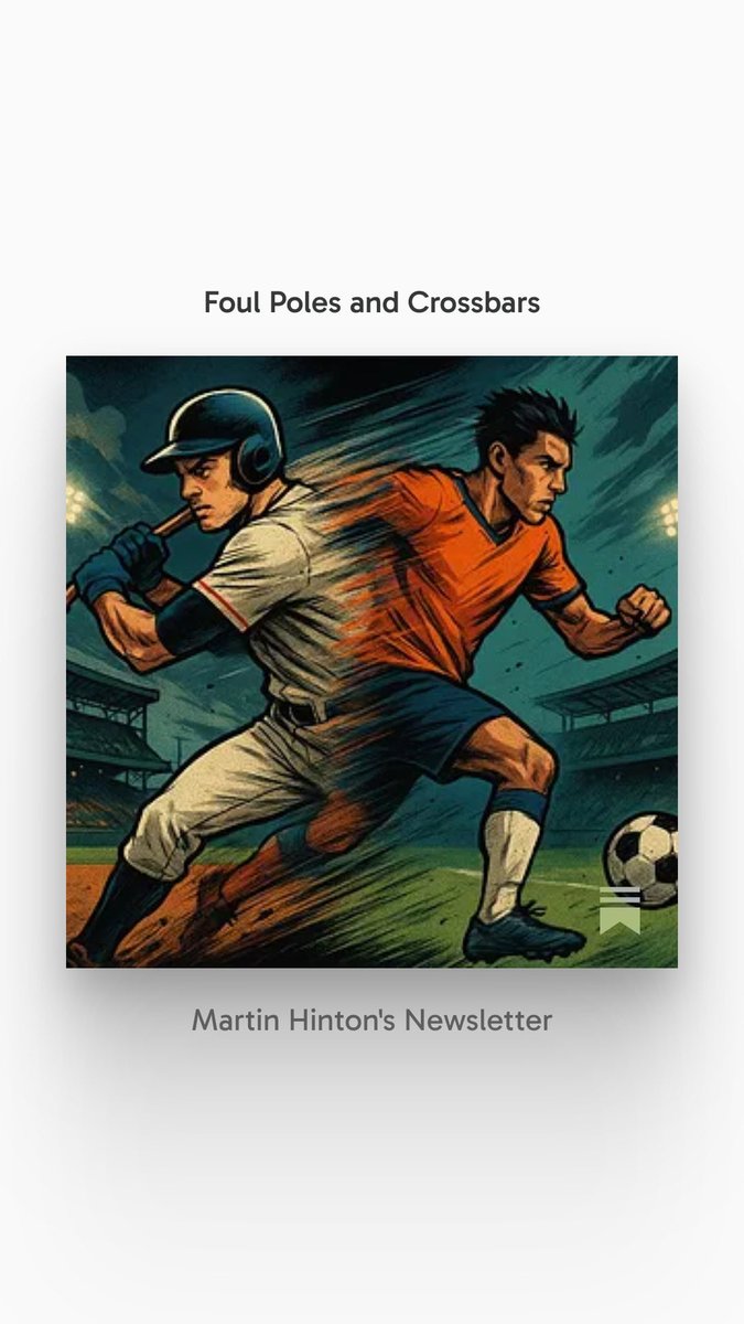 MartinFHinton's tweet image. Foul Poles and Crossbars
Baseball and Soccer Speak the Same Language of Near Misses, Luck, and Slim Margins

#WorldSeries, #Game7, #Baseball, #Soccer, #Football, #SportsWriting, #SportsCulture, #TheBeautifulGame, #MLB, #SportsPhilosophy

open.substack.com/pub/martinhint…