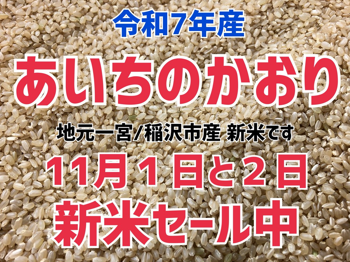 令和7年産 あいちのかおり 新米が販売開始されました！ 玄米1kg 一般