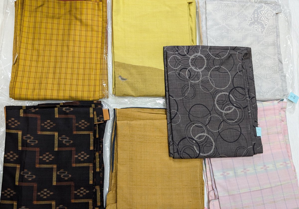 【和遊館】KTC928　仕立付！逸品！バンブータッサー紅花染花織紬着尺 協賛セール 本場与那国花織 高級草木染め手織り花織紬 ≪御