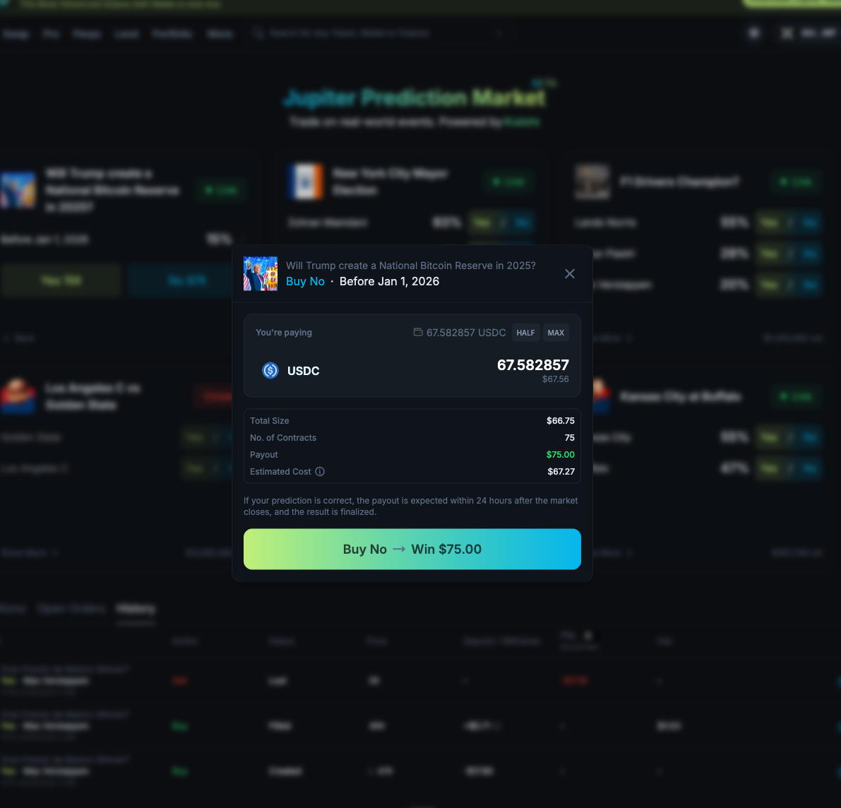 AirdropAlchemis's tweet image. 有事没事记得交互一下 @JupiterExchange 的预测市场，这哥们的格局在线的，起码24年那一波空投给给95.5万个用户空投撒了价值7亿美元。

可以做错
不能踏空