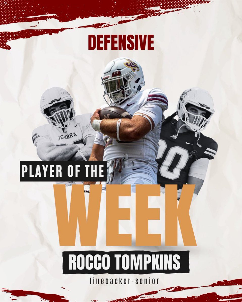 Shout out to the Trinity League’s toughest player!! <a href="/rocco_tompkins/">Rocco Tompkins</a> 
8 solo tackles, 16 total tackles, 1 touchdown. 
159 tackles on the season!