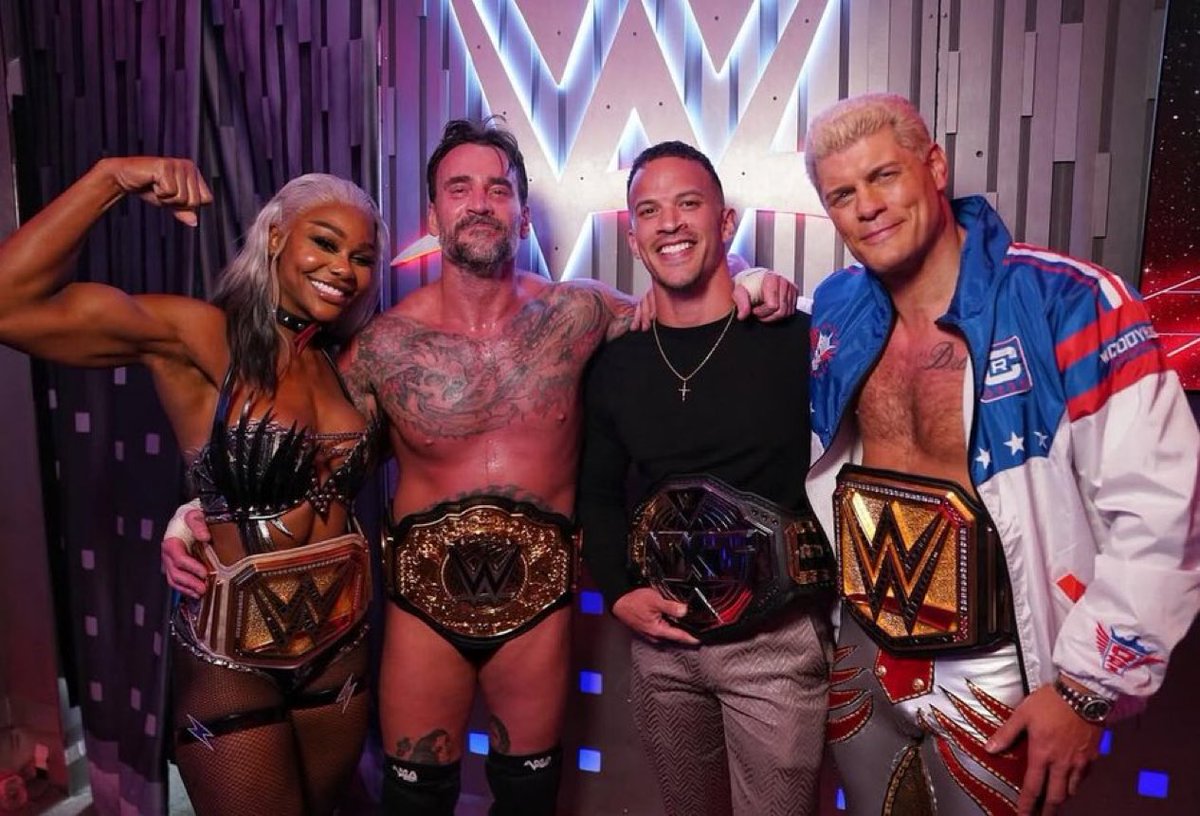 AEW Sickos trigged 
CM Punk, Cody Rhodes, Ricky Saints and Jade Cargill all champions