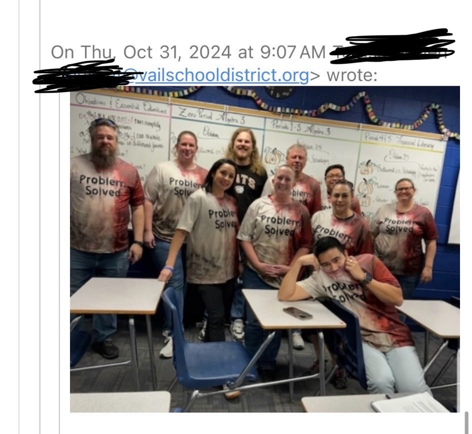 aHEMandias's tweet image. These halloween shirts have been for sale for over a year, and these same teachers wore the same shirts last year, thus not everything is about Charlie Kirk. It’s not the teachers fault the universe does shit like this ALL THE TIME.
— #Synchronicity #PredictiveProgramming