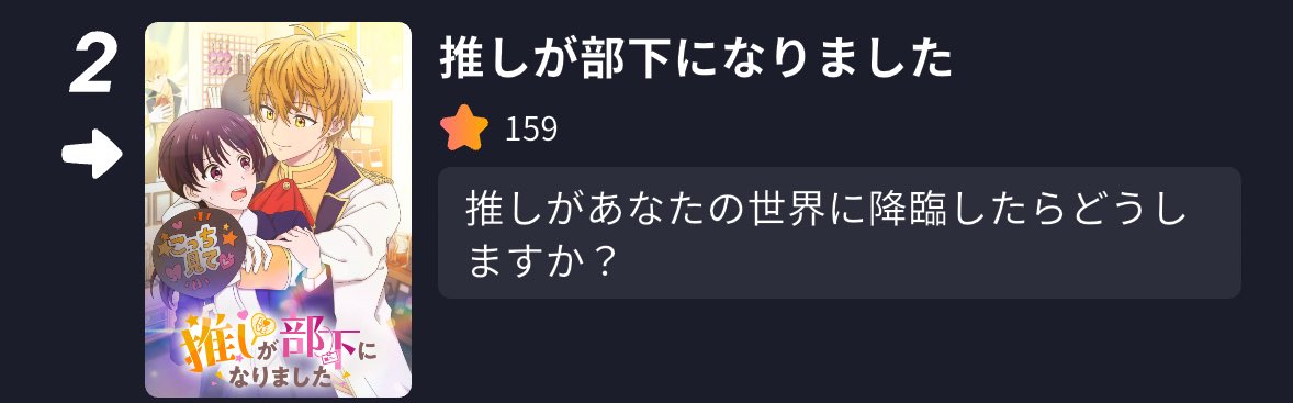 胸キュン❤️‍🔥24時間ランキング✨2位✨　#推し部下　#推しが部下になりました