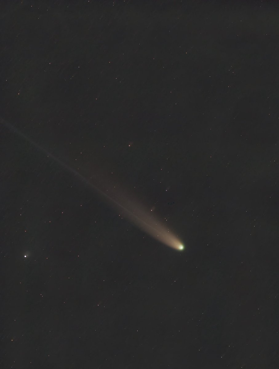 11/1のレモン彗星の処理をしました。
自宅からなのでバックのムラなどはありますが自宅からこれだけ写る彗星は立派だと思います。
空の良いところで撮る機会が得られなかったのが悔やまれます。

FSQ106ED 645RD
ZWO ASI2600MC DUO
EQ6PRO
IDAS DTD filter 
30sec ×40 total 20min