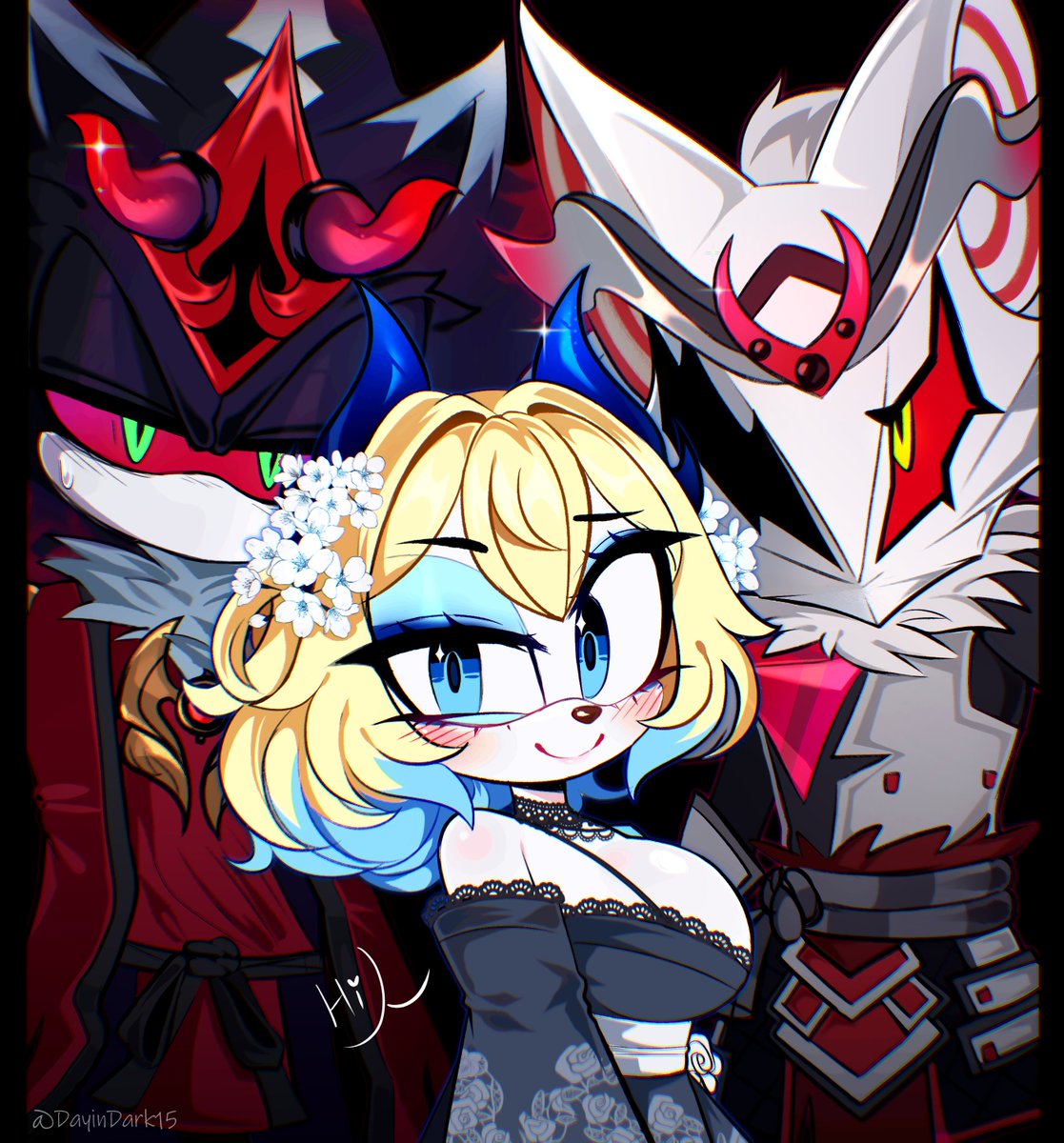 dayindark15's tweet image. &quot;We&apos;re a little late, but we want your sweets!&quot; 🍬 &amp;gt;:3
no one was forced (?) hehe

#halloween🎃 #sonicfancharacter #sonicforces  #sonic #infinitesonic #infinitesonicforces #Infinitethejackal #mephilesthedark