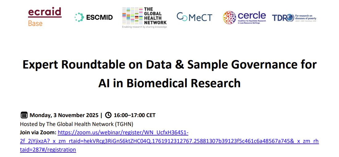 We are looking forward to TGHN's upcoming virtual roundtable on Data and Sample Governance for AI in Biomedical Research, which will feature CONTAGIO consortium member Lauren Maxwell as one of the speakers! @tghn-news.bsky.social