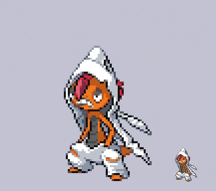 #pixelart #PokemonLegendsZA メガズルズキン。 結構シンプルなメガシンカって感じで好き。 4倍弱点あることを除けば好みなステータスしてる。
