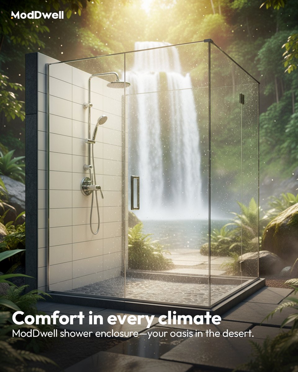ModDwell's tweet image. ModDwell shower enclosure is more than glass; it&apos;s your little escape, the spot where ideas show up and worries wash away. Simple comfort, honest design.

#ModDwell #ShowerCubicles #PrivacyMatters