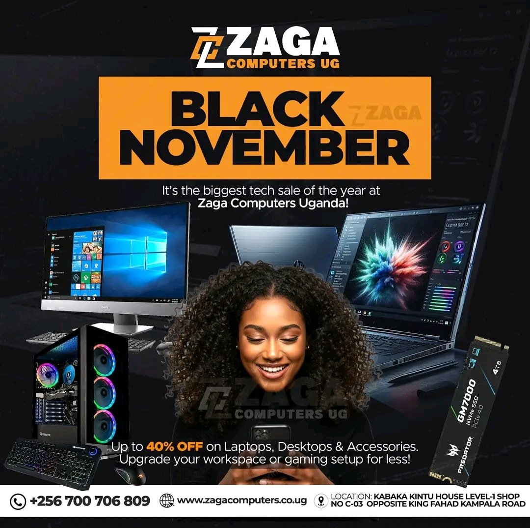 *🔥‼️November is here and once again Zaga Computers is back with such amazing discounts*🔥

Call or WhatsApp 0700706809 

*visit our shop located at kabaka kintu house level-1 shop No C-03 opposite king Fahad Kampala road.*

#zagacomputersug #computersinkampala #laptopsinuganda