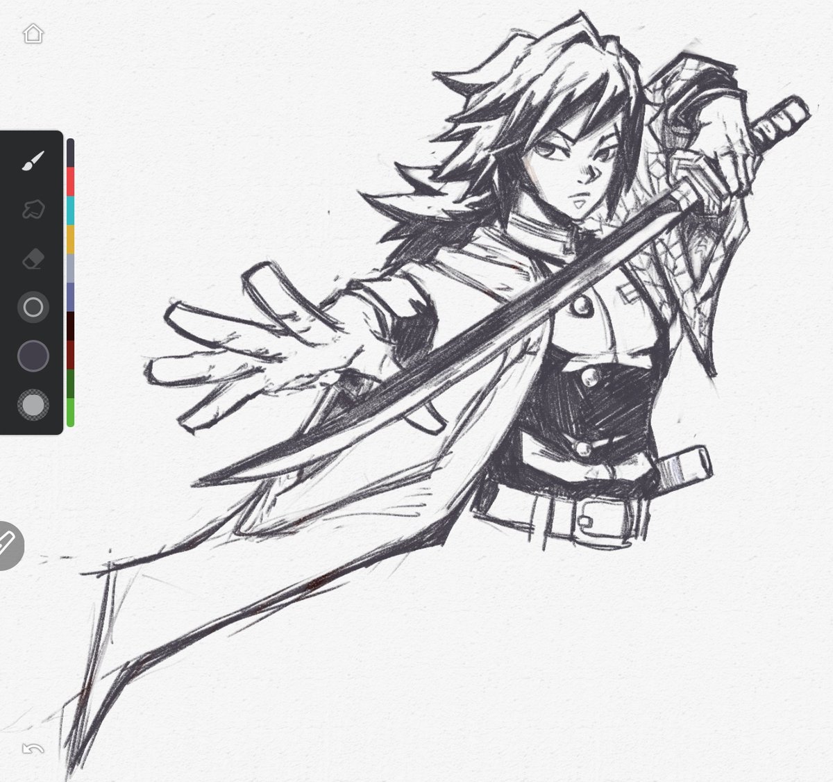 danndrawss's tweet photo. Sketch do Tomioka da madrugada https://t.co/0q04M1I78Y
