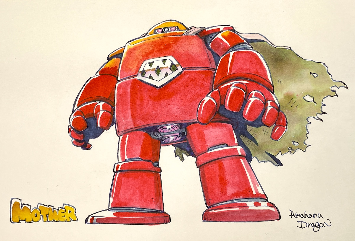 AkahanaDragon's tweet image. 初代MOTHERに出てきた敵ロボ"R7038XX"の
色塗りショート動画です

#MOTHER #EarthBoundZero #万年筆イラスト

youtube.com/shorts/t0it6CJ…