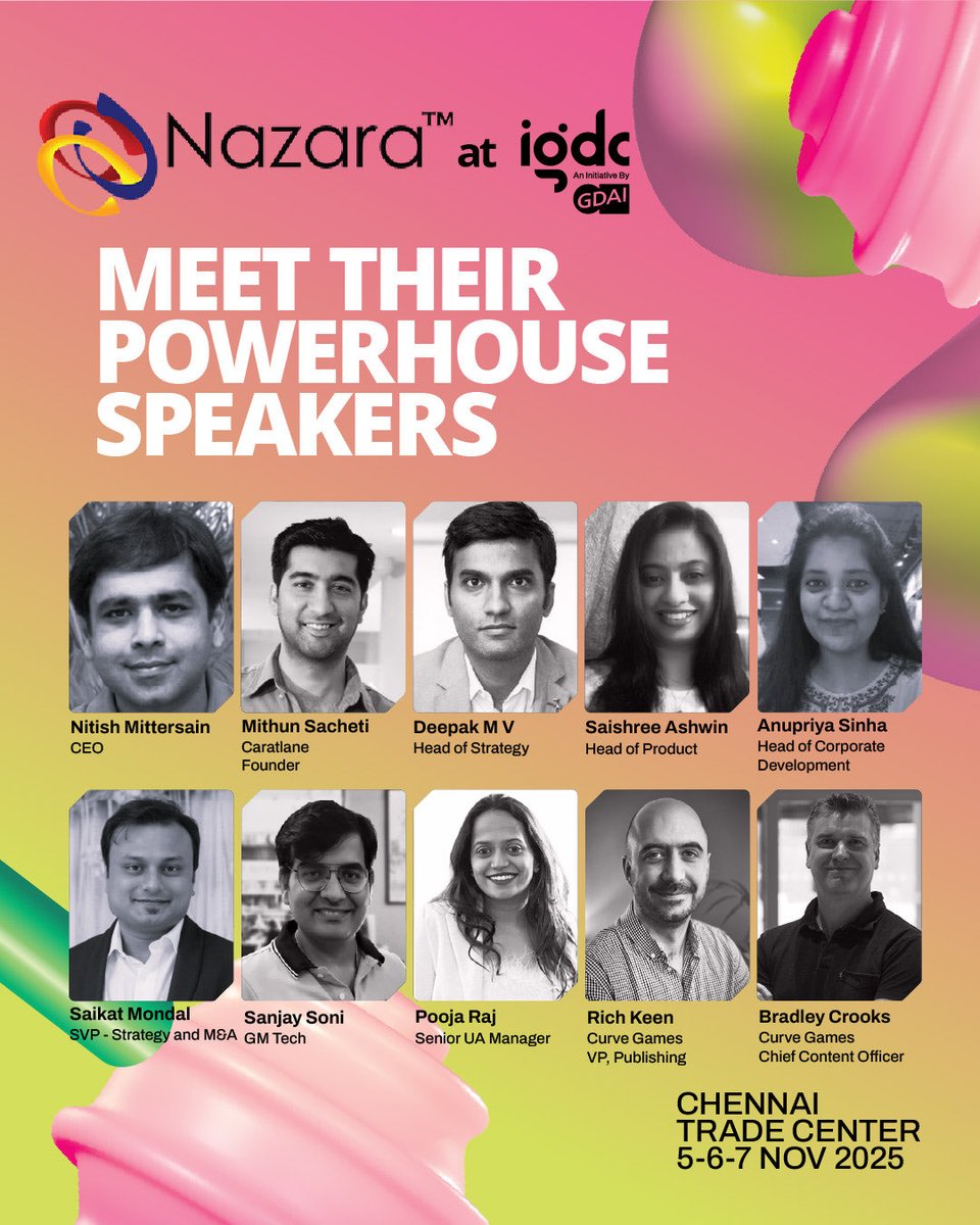 theindiagdc's tweet image. The Nazara squad is taking the IGDC stage and it’s going to be game-changing.
Don’t miss it - grab tickets now!
#IGDC2025 #NazaraAtIGDC #GameDevIndia #GamingLeaders #IndustryInsights #NazaraTech #GamingConference
