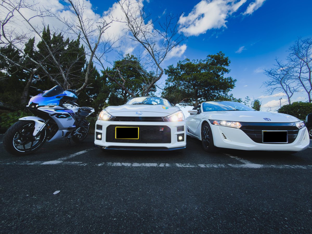 bit_realitive's tweet image. 高速のって往復450km走ってきた。S660 GRコペン R3で記念撮影。昼食もマジでうまかった