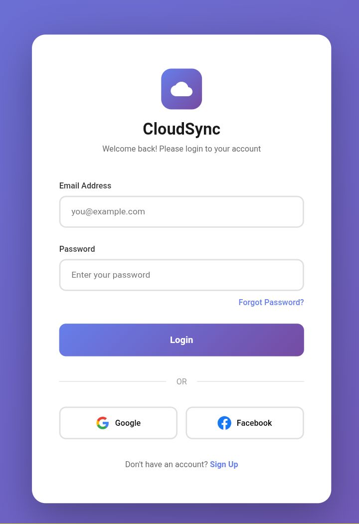 crush_kylian7's tweet image. Day 1/30 of my Login/Signup Design Challenge! 🚀
Today's theme: CloudSync - A modern cloud storage platform
Clean gradients, smooth animations, and that satisfying minimalist vibe ✨
#100DaysOfCode #WebDev #UIDesign