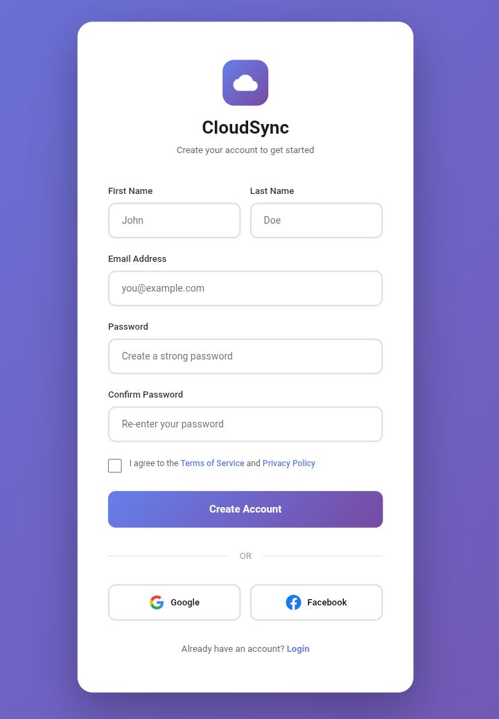 crush_kylian7's tweet image. Day 1/30 of my Login/Signup Design Challenge! 🚀
Today's theme: CloudSync - A modern cloud storage platform
Clean gradients, smooth animations, and that satisfying minimalist vibe ✨
#100DaysOfCode #WebDev #UIDesign