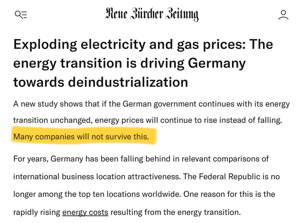 MichaelAArouet's tweet image. German emissions are under 2% of global emissions. Even if it went back to the Middle Ages it wouldn’t have an impact on the climate. 

Why is Germany destroying its economy, jobs and social cohesions for the sake of the green religion?