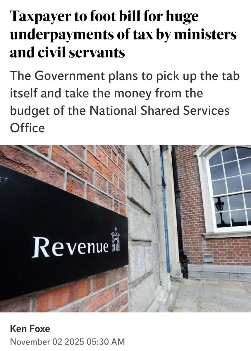 Taxpayer to foot bill for huge underpayments of tax by ministers and civil servants  - Ken Foxe 

In some cases, there were massive underpayments of tax from individuals who were retiring with gold-plated pensions. In such circumstances, the person involved would normally be hit