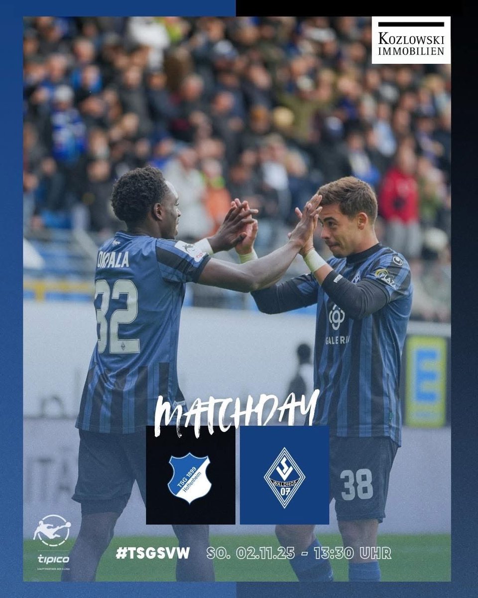 𝗠𝗔𝗧𝗖𝗛𝗗𝗔𝗬 / NR. 13 🙌🏼

🆚 TSG Hoffenheim II
🕜  13:30 Uhr
📺 Magentasport
📻 waldhoflivestream
🚩 Michael Näther (SR)
🤳 #TSGSVW