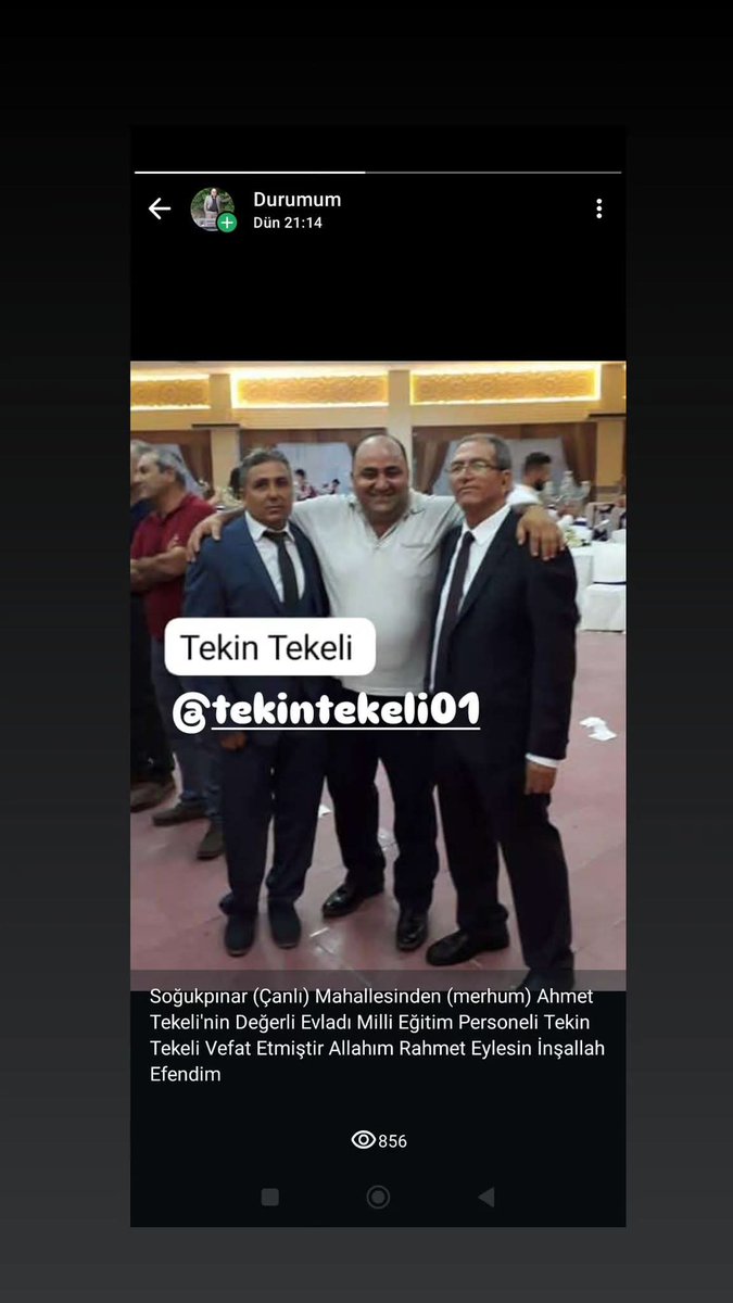 Soğukpınar (Çanlı) Mahallesinden (merhum) Ahmet Tekeli'nin Değerli Evladı Milli Eğitim Personeli Tekin Tekeli Vefat Etmiştir Allahım Rahmet Eylesin İnşallah Efendim <a href="/yunuskorkmazz01/">Yunus Emre Korkmaz 🇹🇷</a>