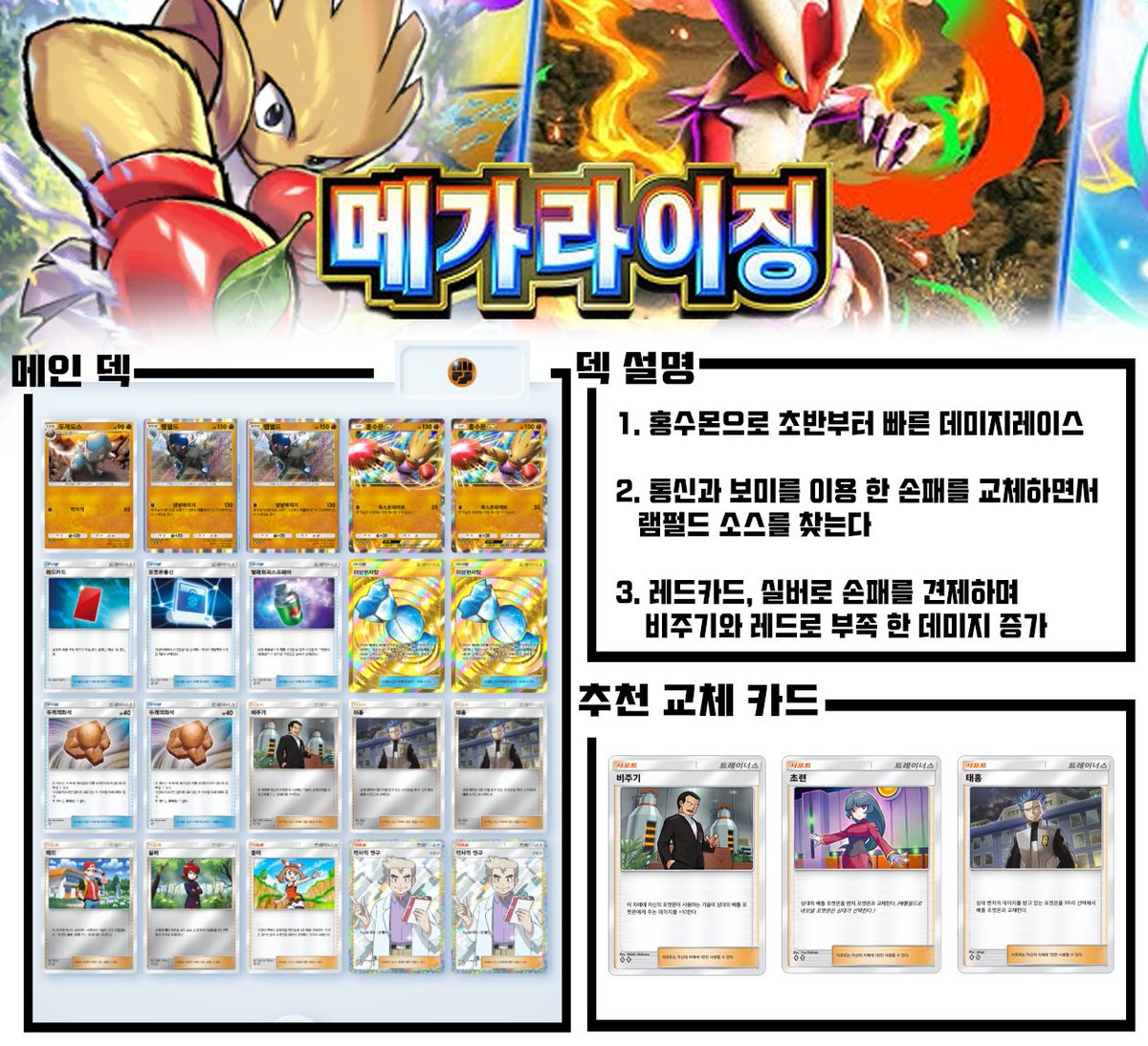 youtu.be/ddqAsZzg99U

이번 덱은 격투 타입 홍수몬 입니다

기술 비용이 적은 홍수몬 단일로 초반 데미지 레이스!

램펄드를 세팅하여 메가진화 포켓몬까지 이겨 봅시다

빠르고 쉬운 운영이 가능!

#ポケポケ #ポケポケデッキ紹介 #PokemonTCGPocket #포켓몬카드게임포켓