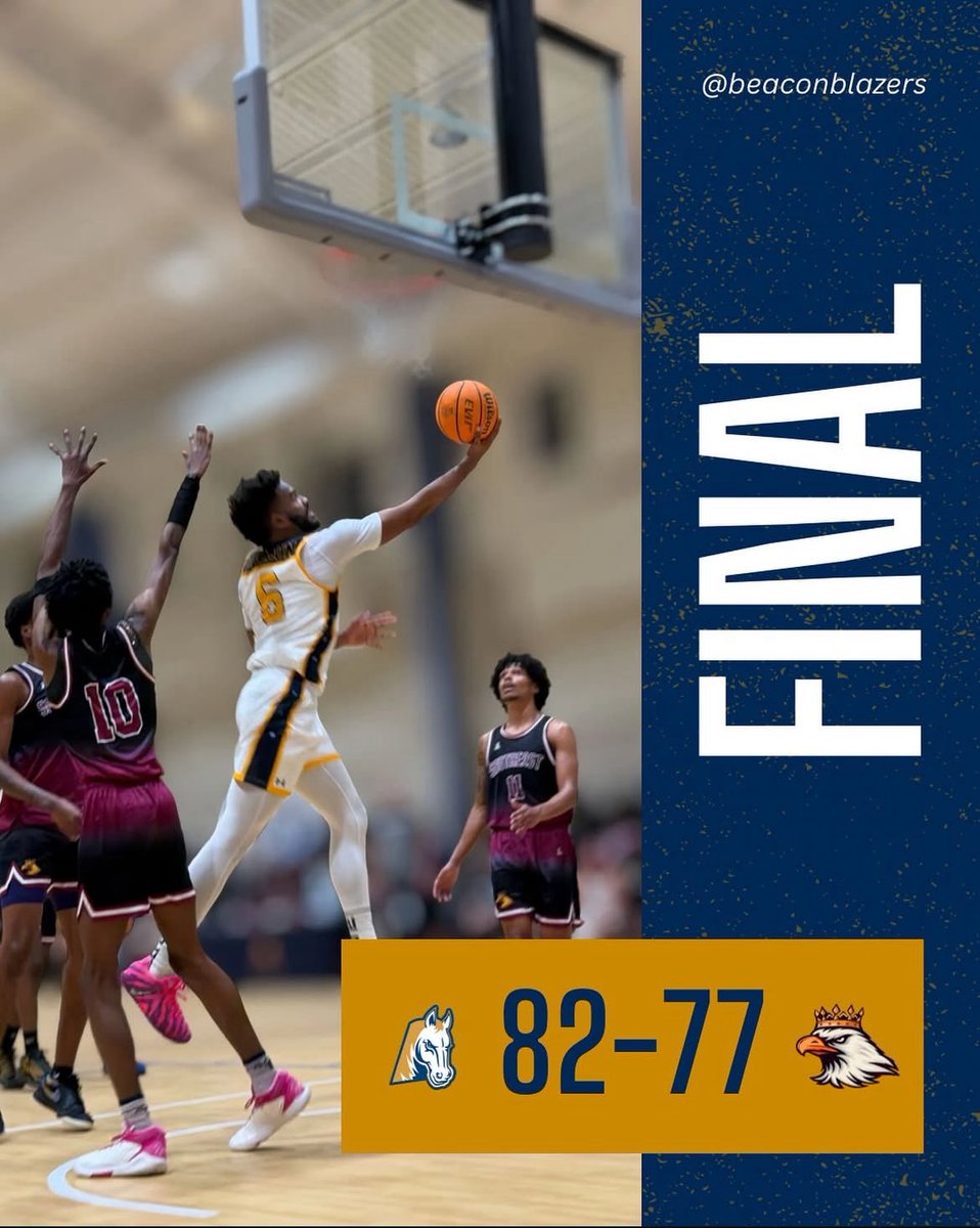 We secured an 82-77 win over a tough Southeast Christian College team. The <a href="/NewSouthAthlet1/">New South Athletic Conference</a>  is going to be a battle all season! Great job Blazers! 🏀