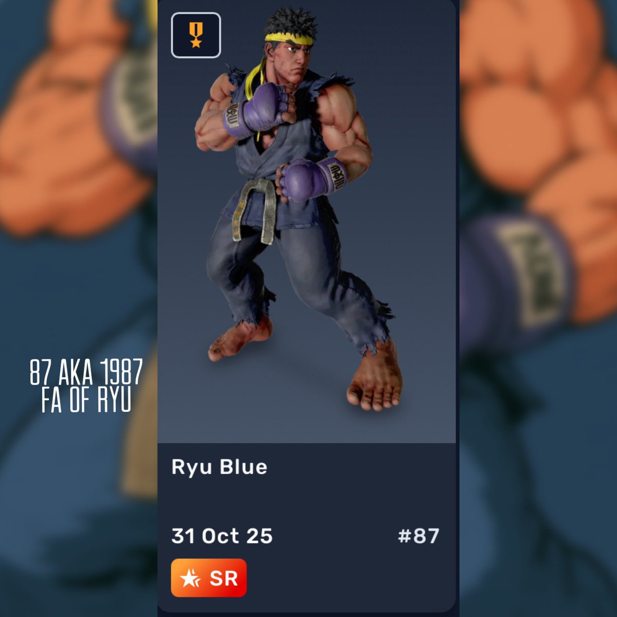 🚨Grail Secured🚨 Had a bounty for mint #1987 but it was pulled and rightfully secured by a deserving collector <a href="/mbowman824/">Michael Bowman</a> 🫡🏆. Since #1987 doesn’t exist for the Ryu Blue SR, the rarest rarity, mint #87 became the ultimate chase and perfect tribute to Ryu’s 1987 debut. 🥋🔥💎