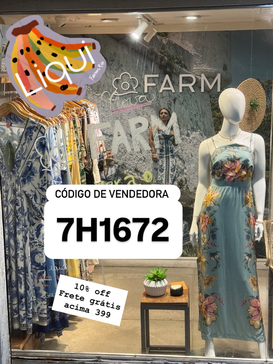 cupom_da_ba's tweet photo. cupom FARM
DESCONTO com Código de vendedora FARM:
➡️ 7H1672
10% OFF + Frete grátis acima 399
#cupomfarm #farmrio #codigofarm https://t.co/a8XN7WVzTb