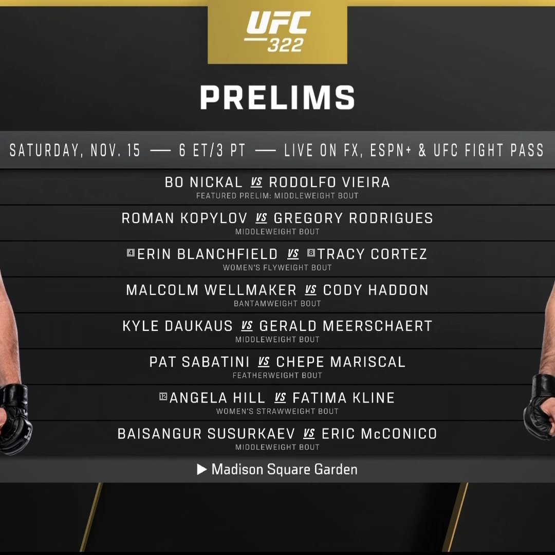 This card is CAN'T MISS 🤩

Here's the full upcoming @VechainOfficial #UFC322 card!

[ SAT NOV 15 | 10pmET on @ESPN PPV | 🎟️: UFC.ac/4psnu0G ]