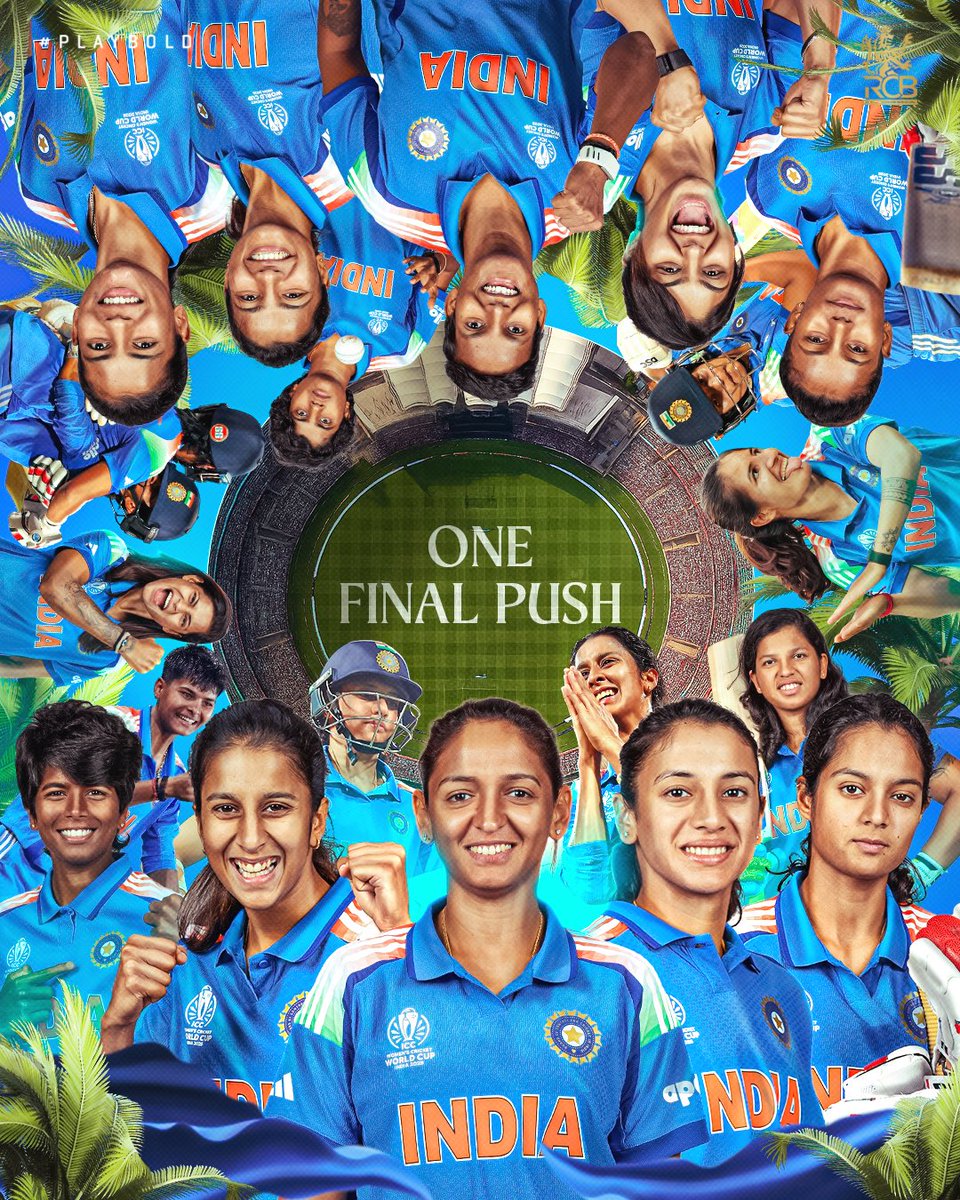 RCBTweets's tweet photo. One final push. One ultimate dream. 🏆

Today’s the day to write the most iconic chapter in our women’s cricket history. We’re backing you to go all the way, girls! 💙🇮🇳

#PlayBold #ನಮ್ಮRCB #CWC25 https://t.co/0nLIQVkKoR